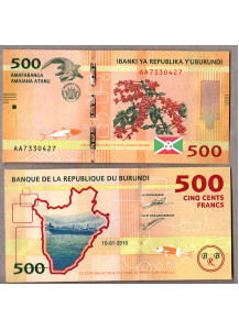 BURUNDI 500 Francs 2015 Fior di Stampa